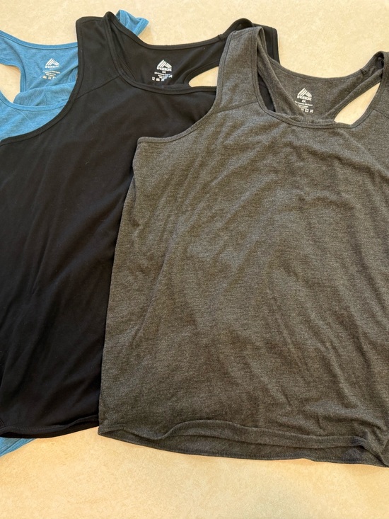 RBX Tops - NWOT RBX Women's Racer Back Tank Top Trio - Black, Charcoal & Blue
